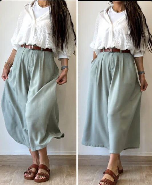 Pantalon demi classe jupe + Ceinture chic